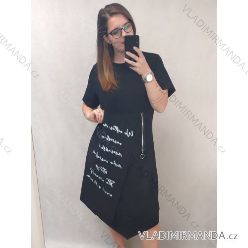 Kleid Oversize Kurzarm Damen (4XL/5XL ONE SIZE) ITALSKÁ MÓDA IM422026