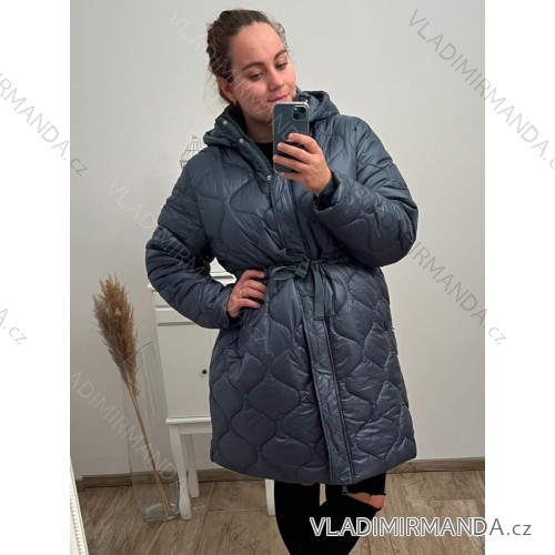 Winterjacke für Damen in großen Größen (54-62) POLISH FASHION LIB22LD-7738 Smaragd 56