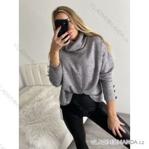 Tunika teplá s rolákem dlouhý rukáv dámský (S/M/L ONE SIZE) ITALSKÁ MÓDA IMM22H1436