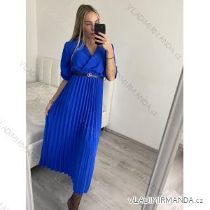 Šaty dlouhé elegantní dlouhý rukáv dámské (S/M ONE SIZE) ITALSKÁ MÓDA IMWKK223392