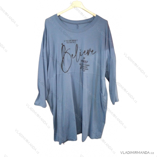 Langarmkleid mit Anhänger Damen Oversized (3XL / 4XL ONE SIZE) ITALIAN FASHION IMWQ2115022 <p>blau</p> 3xl / 4xl