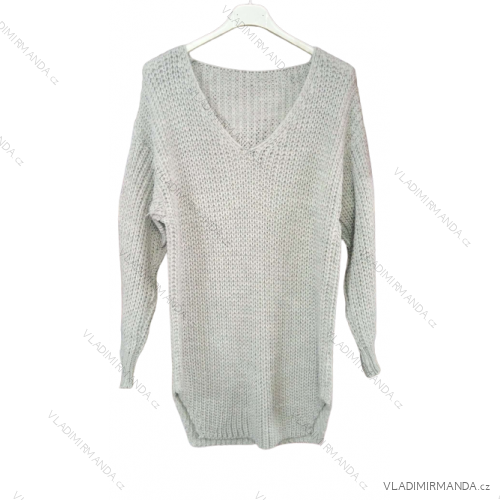 Bluse Langarm mit Rüschen Frauen (UNI S / L) ITALIAN FASHION IMK20159 Grau S/M