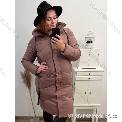 Winterjacke für Damen in großen Größen (3XL-7XL) POLISH FASHION HKW222274 54 brown Schokolade