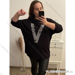 Tunika dlouhý rukáv dámská nadrozměr (XL/2XL ONE SIZE) ITALSKÁ MÓDA IMBM22550