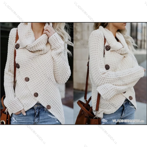 Damen-Strickpullover mit Stehkragen und langen Ärmeln (Einheitsgröße S/M) ITALIAN FASHION IMPLI228596