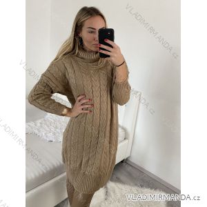 Damen-Strickkleid mit Rollkragen und langen Ärmeln (S/M/L/XL ONE SIZE) ITALIAN FASHION IMWA224000