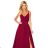 299-5 CHIARA Elegantes Maxikleid mit Trägern - Farbe Burgund