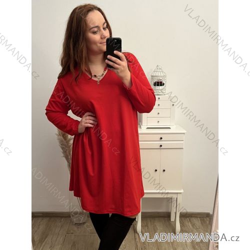 Langärmliges Damenkleid in Übergröße (2XL/3XL/4XL Einheitsgröße) ITALIAN FASHION IMWQ22ANNA