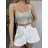 Elegantes, glitzerndes Pailletten-Crop-Top für Damen (Einheitsgröße S/M) ITALIAN FASHION IMPBB22A58392