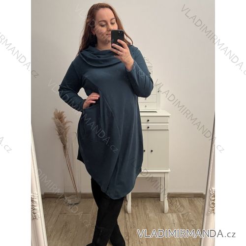 Hoodie Velvet Hooded Long Sleeve Damen Plus Size Dress (L/XL/2XL ONE SIZE) ITALIAN FASHION IM4221269