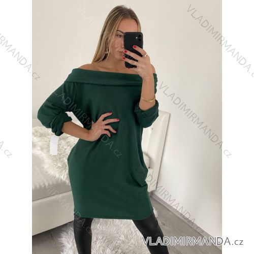 Warmes klassisches Carmen-Langarmkleid für Damen (S/M EINHEITSGRÖSSE) ITALIAN FASHION IM322297