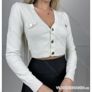 Kurzer Langarmpullover für Damen (S/M EINHEITSGRÖSSE) ITALIAN FASHION IMPBB23Z1128