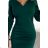 Elegantes Langarmkleid Damen (S / M.ONE SIZE) ITALIAN FASHION IMM211302 Smaragd XL