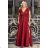 Damen Plus Size (42-46) langes elegantes ärmelloses Partykleid POLISH FASHION PMLBC23265-10 Burgund 36