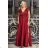 Damen Plus Size (42-46) langes elegantes ärmelloses Partykleid POLISH FASHION PMLBC23265-10 Burgund 36