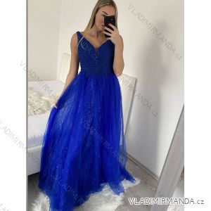 Ärmelloses Abendkleid mit langer Spitze (uni s-m) ITALIAN FASHION IM919902