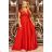 Kleid Lang Elegant Party Kurzarm Damen Übergröße (36-56) POLISH FASHION PMLBF23ID3046 Rot 36