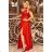 Kleid Lang Elegant Party Kurzarm Damen Übergröße (36-56) POLISH FASHION PMLBF23ID3046 Rot 36