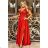 Kleid Lang Elegant Party Kurzarm Damen Übergröße (36-56) POLISH FASHION PMLBF23ID3046 Rot 36