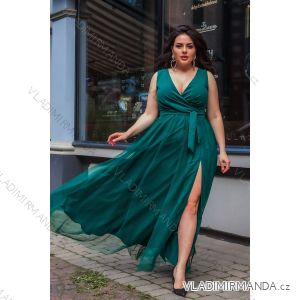 Damen Plus Size (42-46) langes elegantes ärmelloses Partykleid POLISH FASHION PMLBC23265-10