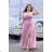 Damen Plus Size (42-46) langes elegantes ärmelloses Partykleid POLISH FASHION PMLBC23265-10 pink 42