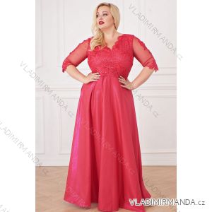 Damen Plus Size (42-46) langes elegantes ärmelloses Partykleid POLISH FASHION PMLBC23265-10