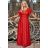 Damen Plus Size (42-46) langes elegantes ärmelloses Partykleid POLISH FASHION PMLBC23265-10 rot 48