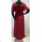 Kleid Lang Elegant Party Kurzarm Damen Übergröße (42-48) FRENCH FASHION FMPEL23TACHAQS rot 48