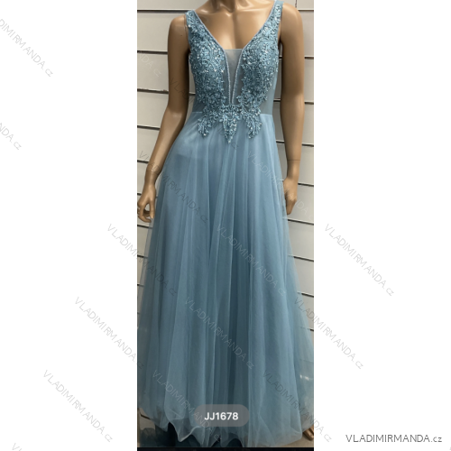 Langes, elegantes Partykleid für Damen mit Trägern (S/M EINHEITSGRÖSSE) ITALIAN FASHION FMPRP23JJ1678