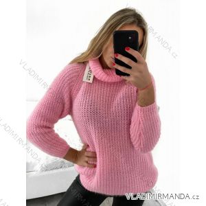 Gestrickter Rollkragenpullover für Damen mit langen Ärmeln (Einheitsgröße S/M) ITALIAN FASHION IM323001