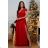 Kleid Elegant Party Kurzarm Damen Übergröße (36-42) POLISH FASHION PMLBF23ID3645 Rot 36