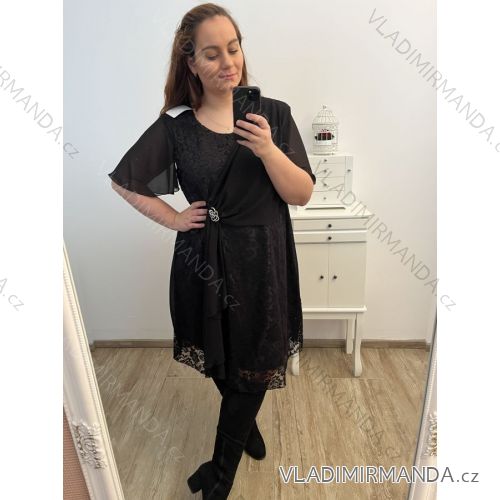 Šaty letní na ramínka dámské (S/M ONE SIZE) ITALSKÁ MÓDA IMPBB22B21841 XL/2XL schwarz