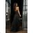 Damen Plus Size (42-46) langes elegantes ärmelloses Partykleid POLISH FASHION PMLBC23265-10 schwarz 38