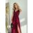 Damen Plus Size (42-46) langes elegantes ärmelloses Partykleid POLISH FASHION PMLBC23265-10 Burgund 34