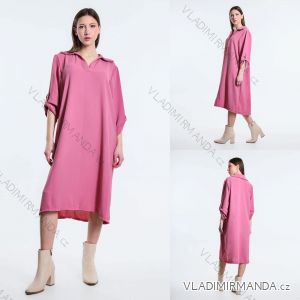 Kleid mit Kragen, lange Ärmel, Damen, Übergröße (XL/2XL, Einheitsgröße), ITALIAN FASHION IMC23015