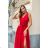 Damen Plus Size (42-46) langes elegantes ärmelloses Partykleid POLISH FASHION PMLBC23265-10 rot 34