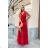 Damen Plus Size (42-46) langes elegantes ärmelloses Partykleid POLISH FASHION PMLBC23265-10 rot 34