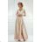 Kleid Lang Elegant Party Langarm Damen Übergröße (36-48) POLISH FASHION PMLEM23LUNA6 Beige 36