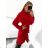 Damen langer Fleecemantel (M / L ONE SIZE) ITALIAN FASHION IMD211105 M / L rot