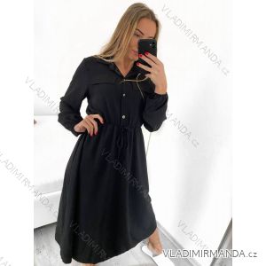 Šaty dlouhé košilové dlouhý rukáv dámské (S/M ONE SIZE) ITALSKÁ MÓDA IMWGS223368