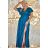 Damen Plus Size (42-46) langes elegantes ärmelloses Partykleid POLISH FASHION PMLBC23265-10 blau 52