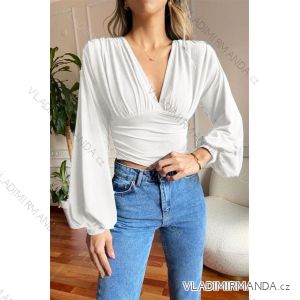 Langärmliges Crop-Top/Bluse für Damen (Einheitsgröße S/M) ITALIAN FASHION IMPBB23C26858