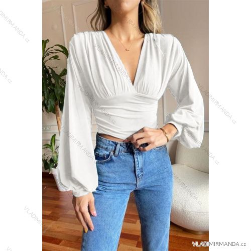 Langärmliges Crop-Top/Bluse für Damen (Einheitsgröße S/M) ITALIAN FASHION IMPBB23C26858