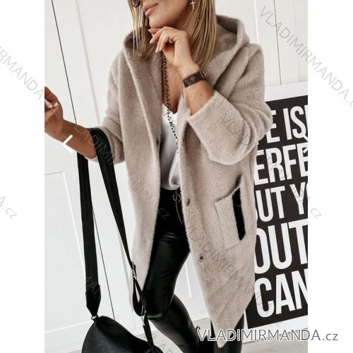 Alpaka-Mantel mit Kapuze für Damen (Einheitsgröße S/M) POLISH FASHION PMLB23336