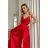 Damen Plus Size (42-46) langes elegantes ärmelloses Partykleid POLISH FASHION PMLBC23265-10 rot 40