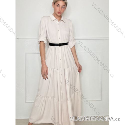 Langärmliges Hemdkleid für Damen mit Gürtel (Einheitsgröße S/M) ITALIAN FASHION IMPBB23Q1100