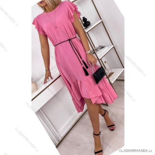 Elegantes Sommerkleid für Damen mit kurzen Ärmeln (Einheitsgröße S/M) ITALIAN FASHION IMWA23558