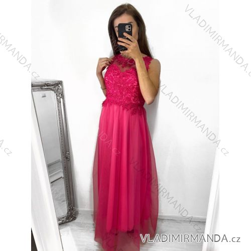 Langes ärmelloses Partykleid für Damen (S/M EINHEITSGRÖSSE) ITALIAN FASHION IMM238524/DU S/M rosa