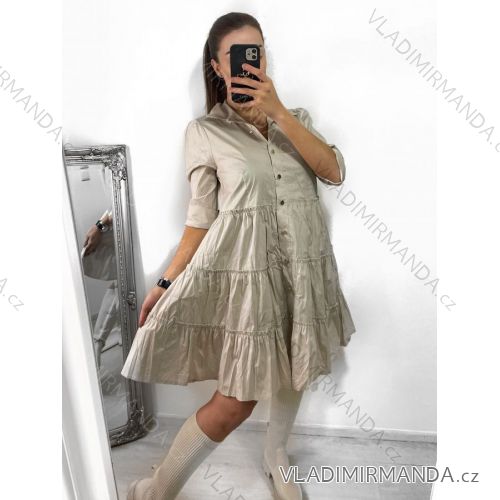 Kleid mit 3/4 Ärmeltasche für Damen (uni sl) ITALIAN Fashion IMWD20529