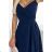 299-7 CHIARA Elegantes Maxikleid mit Trägern - marineblau